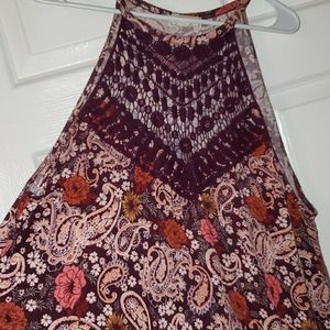 Paisley & Sunflower crochet neck tanktop